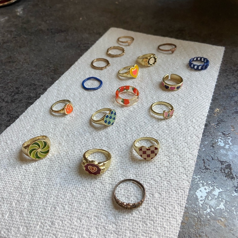 Colorful Assorted Rings Set